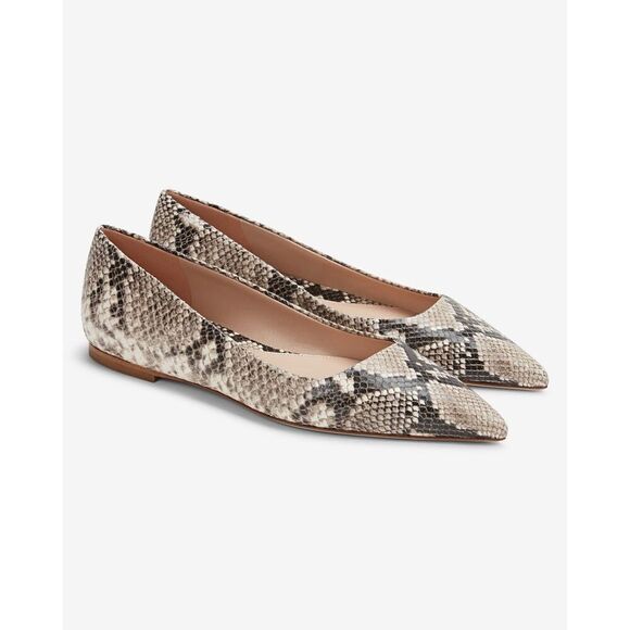 MM Lafleur Rowan‎ Embossed Snakeskin Flats NWOB New Women's 35 Italian Leather - Picture 3 of 12